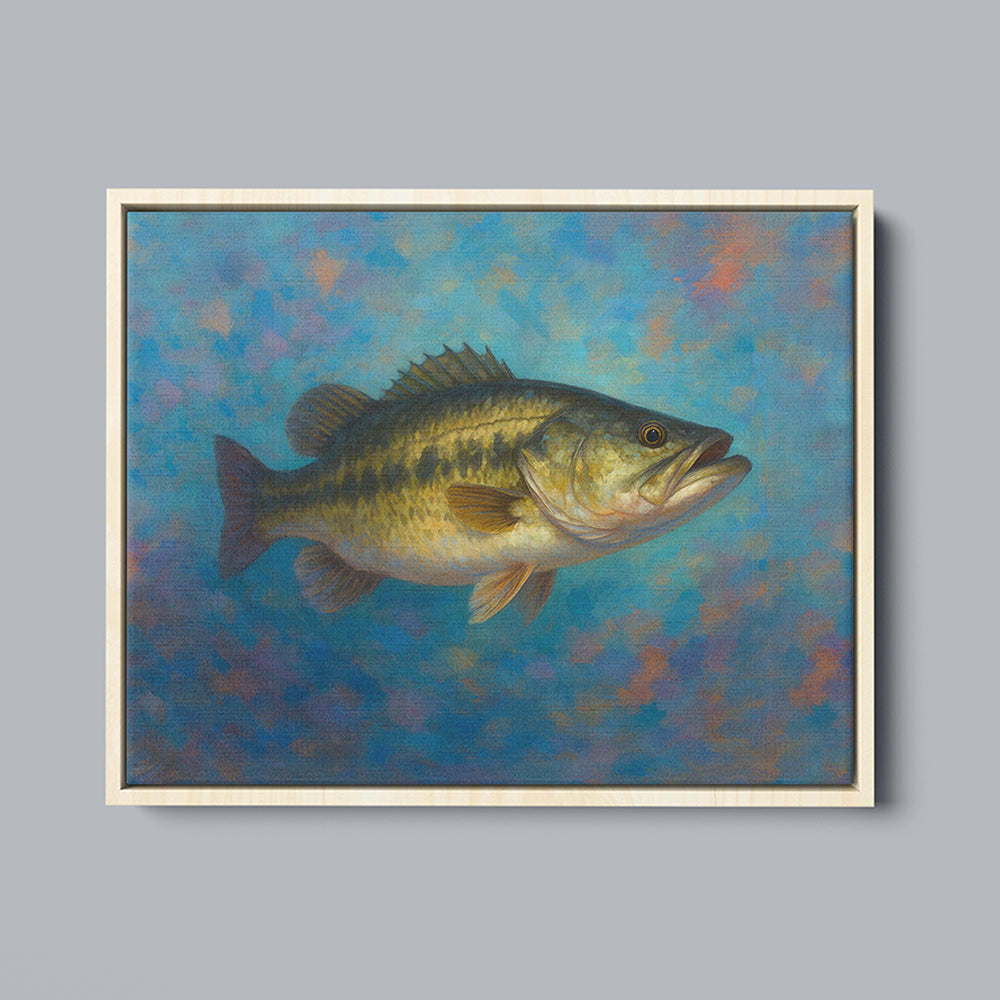 Bass Fishing Art Colorful Painting Fish Art Printed Framed Matte Canvas - Image 6