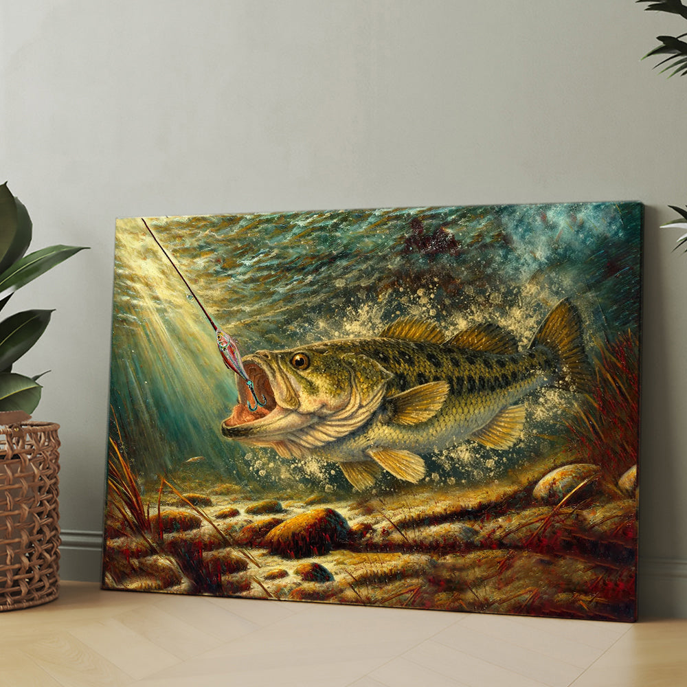 Bass Fishing Fish Art Canvas Painting Matte Canvas - Image 4