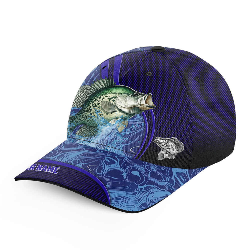 Alternative view of Crappie fishing blue camo Custom fishing hat Unisex Fishing Baseball freshwater Angler fishing cap NQS11022