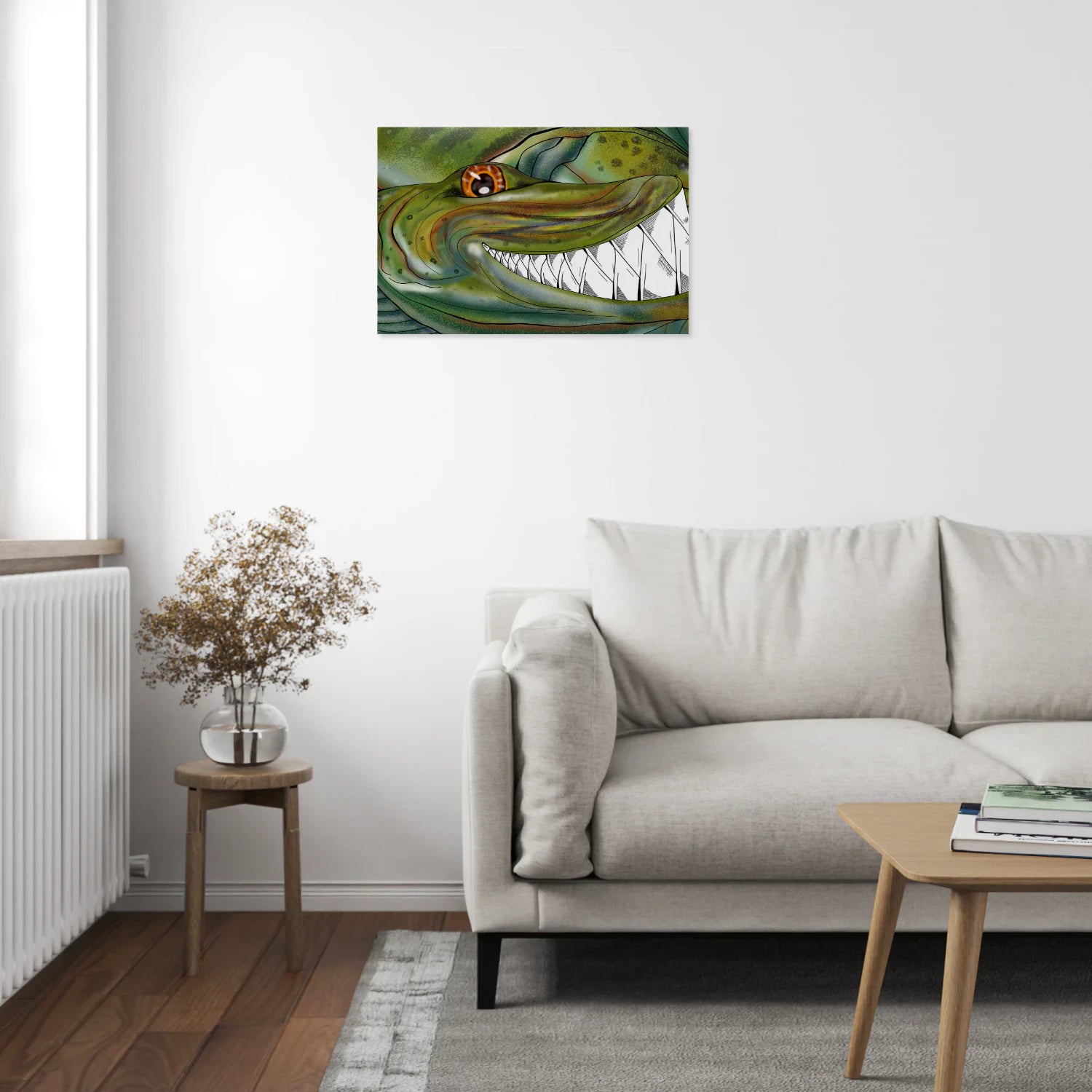 Funny Musky fishing Art Matte Canvas Muskellunge Fish Wall Art - Image 3