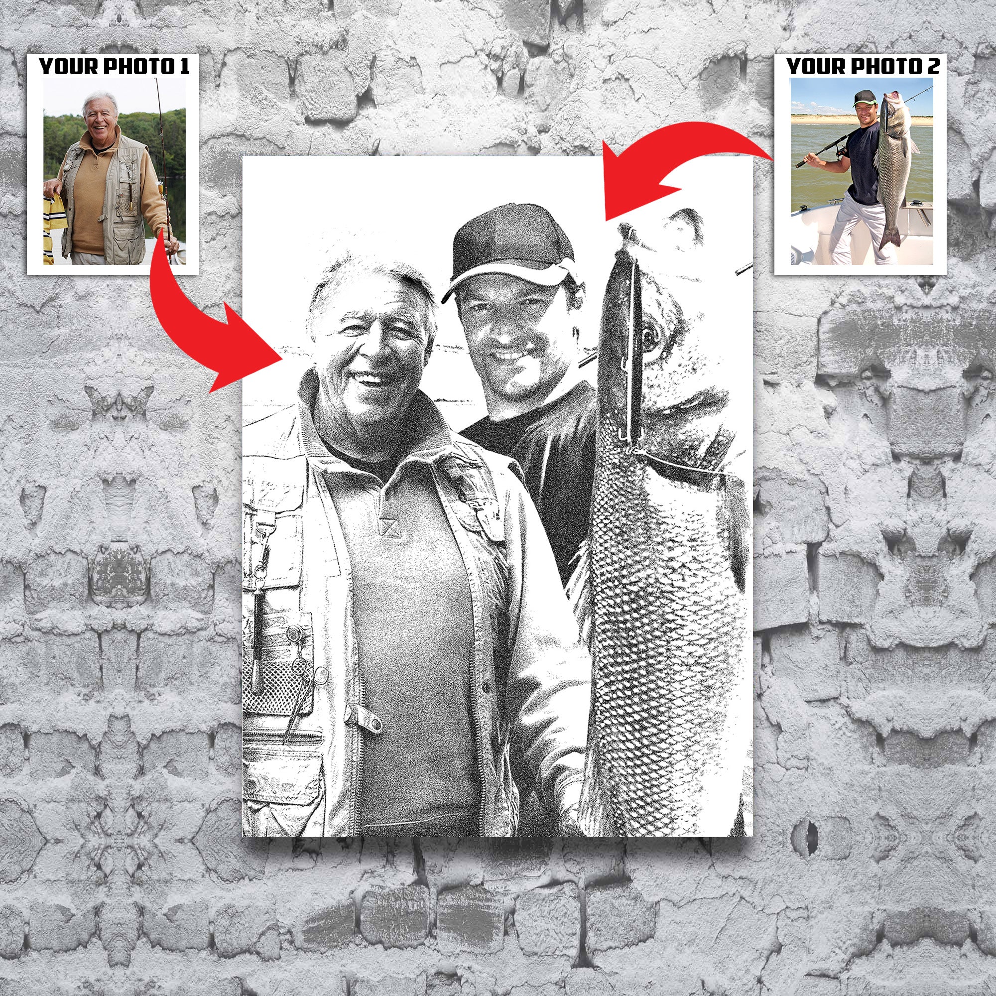 Personalized fishing art canvas custom photo sharing your joy canvas